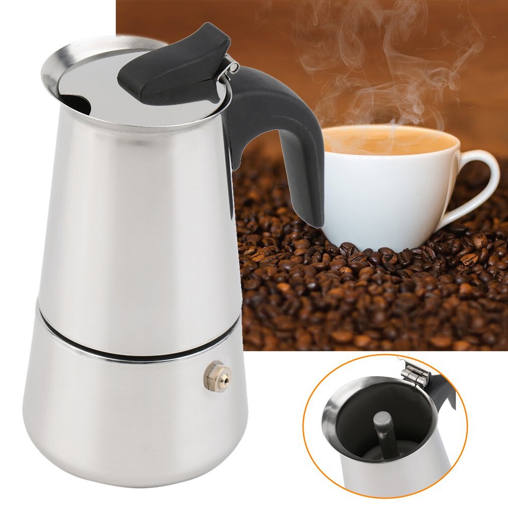 2/4/6-Cup Percolator Stove Top Koffiezetapparaat Moka Espresso Latte Roestvrij Pot Sales