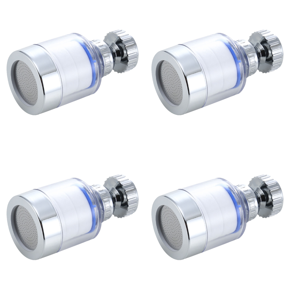 Filtro de agua para grifo, filtros de salpicaduras giratorios de 360 grados, elimina el cloro, metales pesados, cabezal de ducha filtrado, purificador de baño, 2-40 Uds.: Gris claro