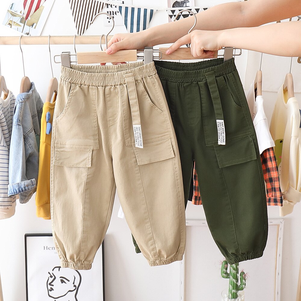 baby boy korean pants girl big pocket casual clothes boys pants CHD20183