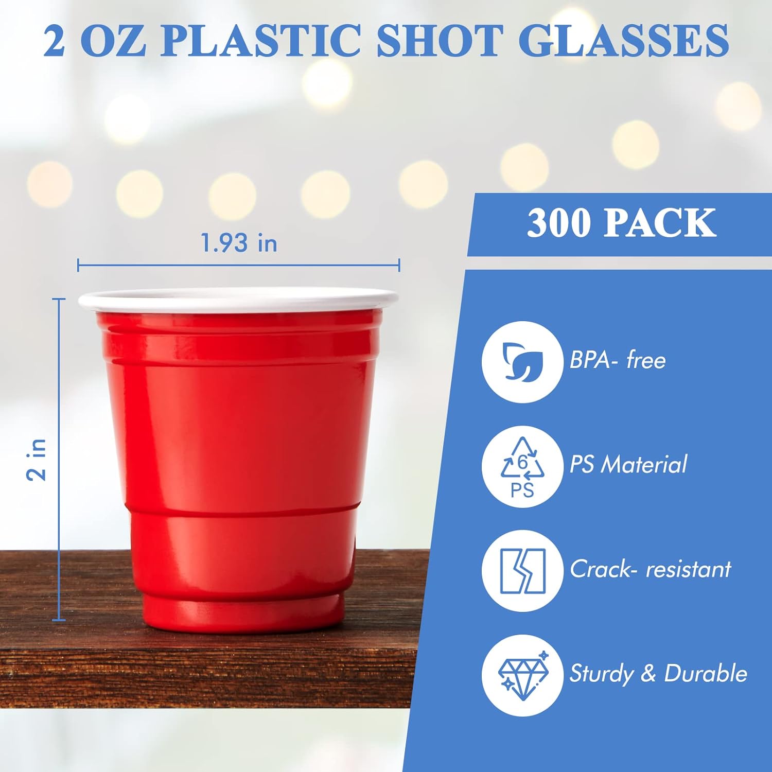 Paquete de 100 Mini vasos de de 2OZ, vasos de plástico dorados y negros, vasos desechables para Navidad, cumpleaños, boda, navideña