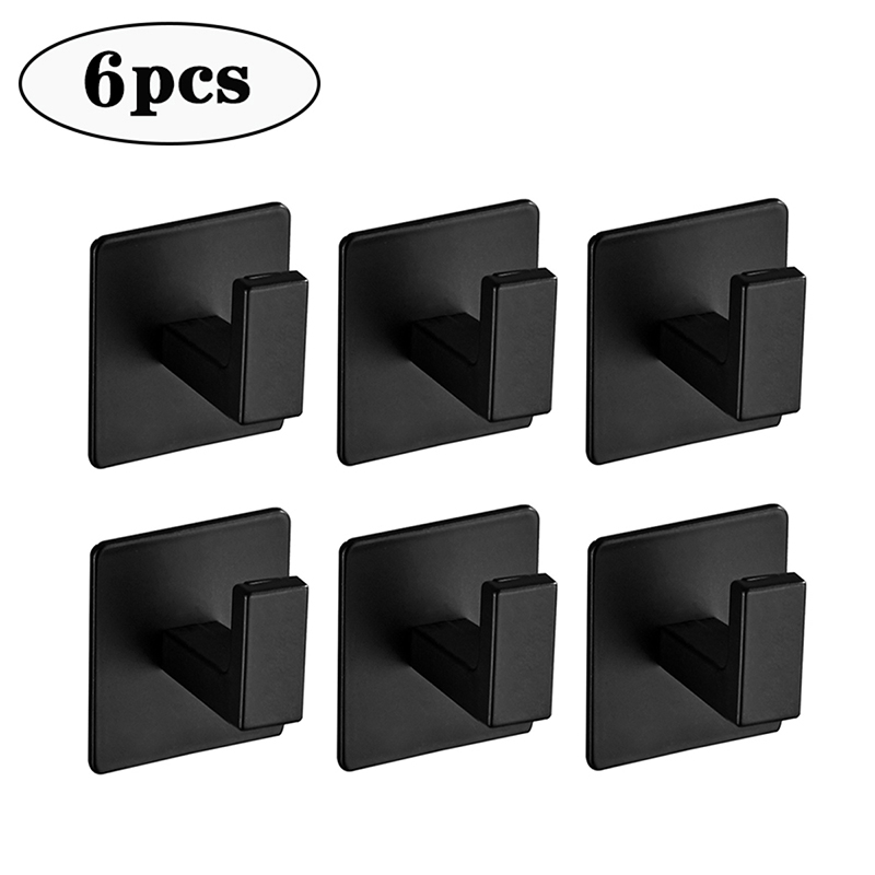 Ganchos de pared autoadhesivos fuertes, bolsa de llaves, bata de ducha, soporte colgante, perchero para ropa, toallero, gancho para cocina y baño, 1/6 Uds.: Gris oscuro