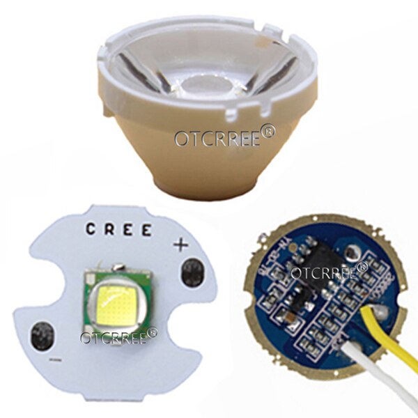 CREE XML XM-L T6 LED U2 10W Cold White 6500K/10000K High Power Led+3.7V 5 Modes 17mm led driver+T6 10 degree led lens DIY part: 16mm 10000K Kit / 1 Set