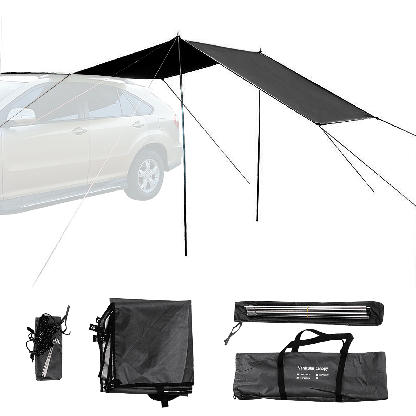 Outdoor Folding Truck Tent Oxford SUV Sun Shelter Tent Auto Canopy Portable Camping Sun Shade Camper Tent Car Awning
