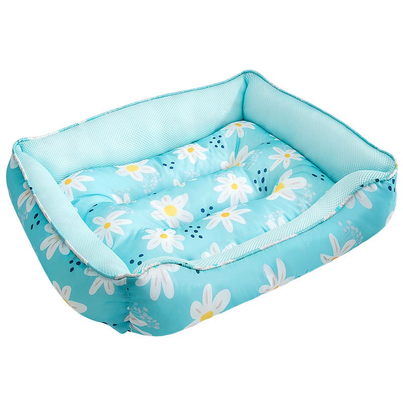 Cama refrescante para perros y gatos, manta de cama de mascota a prueba de agua, colchón lavable, perrera transpirable de verano: green / M