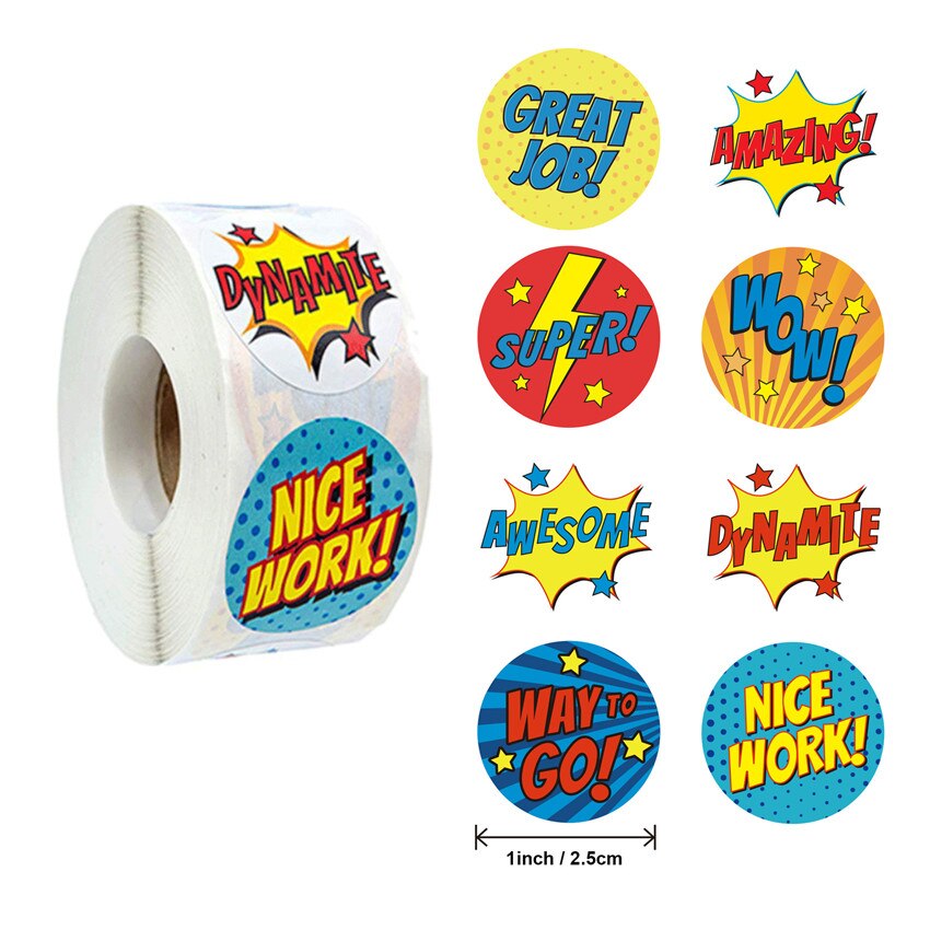 Lovely Cat Stickers for School Reward Motivational Sticker Classroom Decoration encouragement Animals labels Sticker for student: C 500Pcs