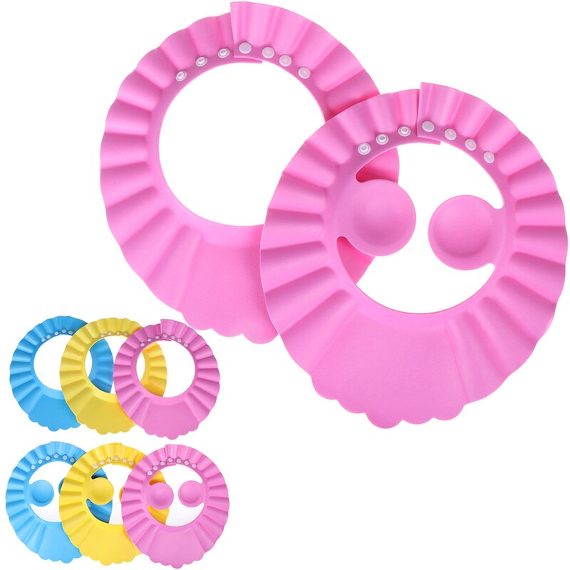 Gorro de baño de bebé duradero con visera ajustable para ducha de bebé protector de ojos a prueba de agua Escudo de lavado de cabello para niños