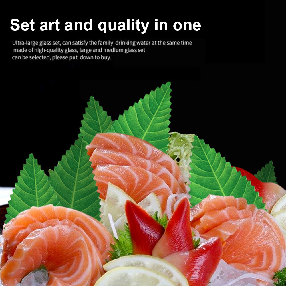 200 unid/set cocina japonesa de hoja verde decoración para Sushi bandeja Sashimi decoración para Sushi ingredientes frescos plato de Sushi herramienta