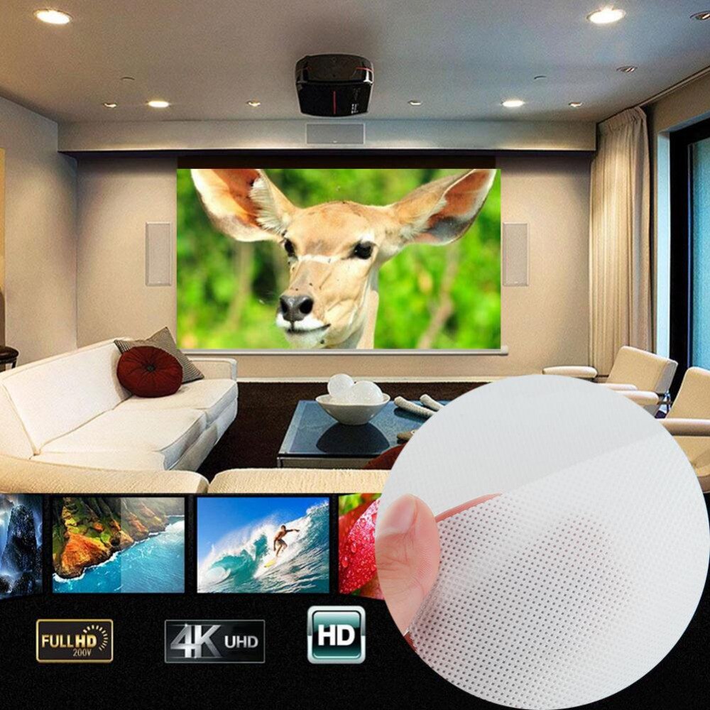 Portable Collapsible 84 inch 16:9 Projector White Projection Screen For HD Projector Home Theater Cinema Movies Party