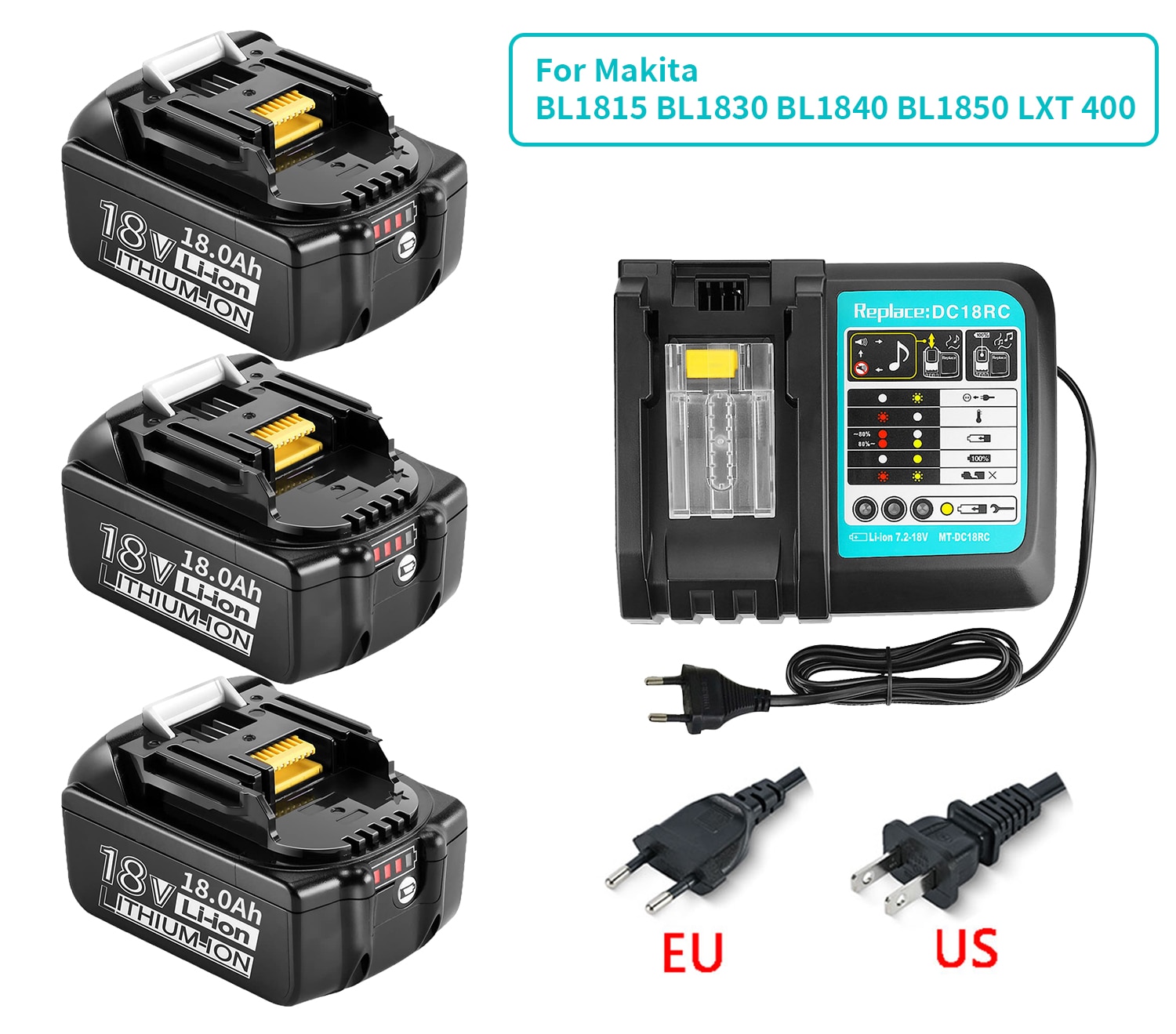 100%  originale makita 18v 18000 mah oppladbare elverktøybatterier med led li-ion erstatning lxt  bl1860b bl1860 bl1850