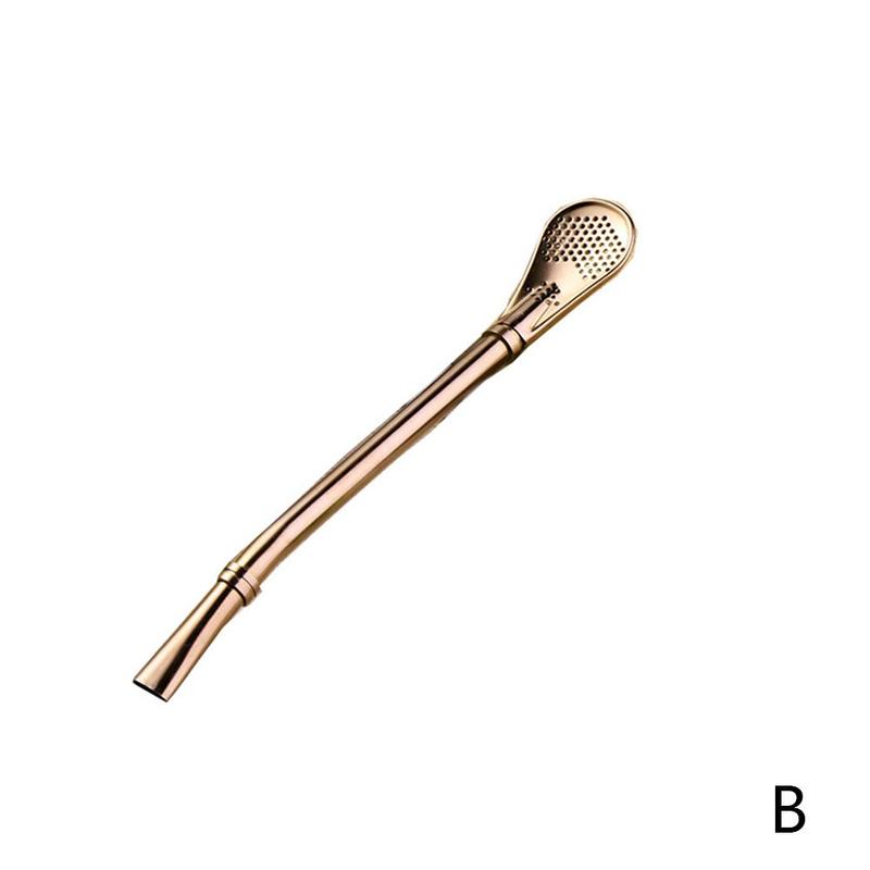 Stainless Steel Drinking Straw Filter Yerba Bombilla Reusable Ball Spoon Tools Mate Practiacl Tea Tea Gourd Washab N0J0: B