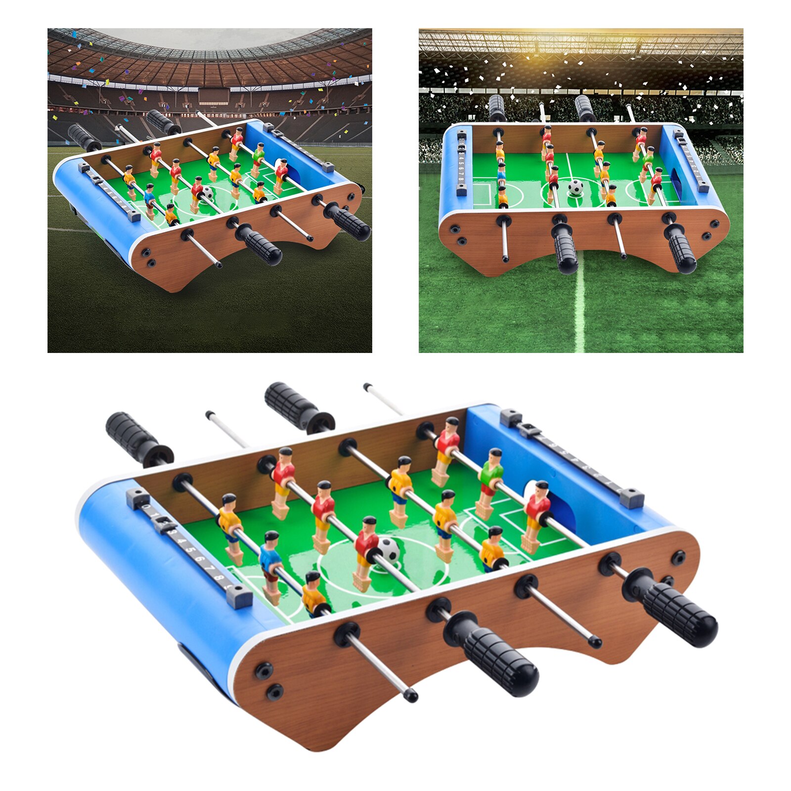 Juego de mesa de futbolín portátil, minijuego de fútbol, con pelota y