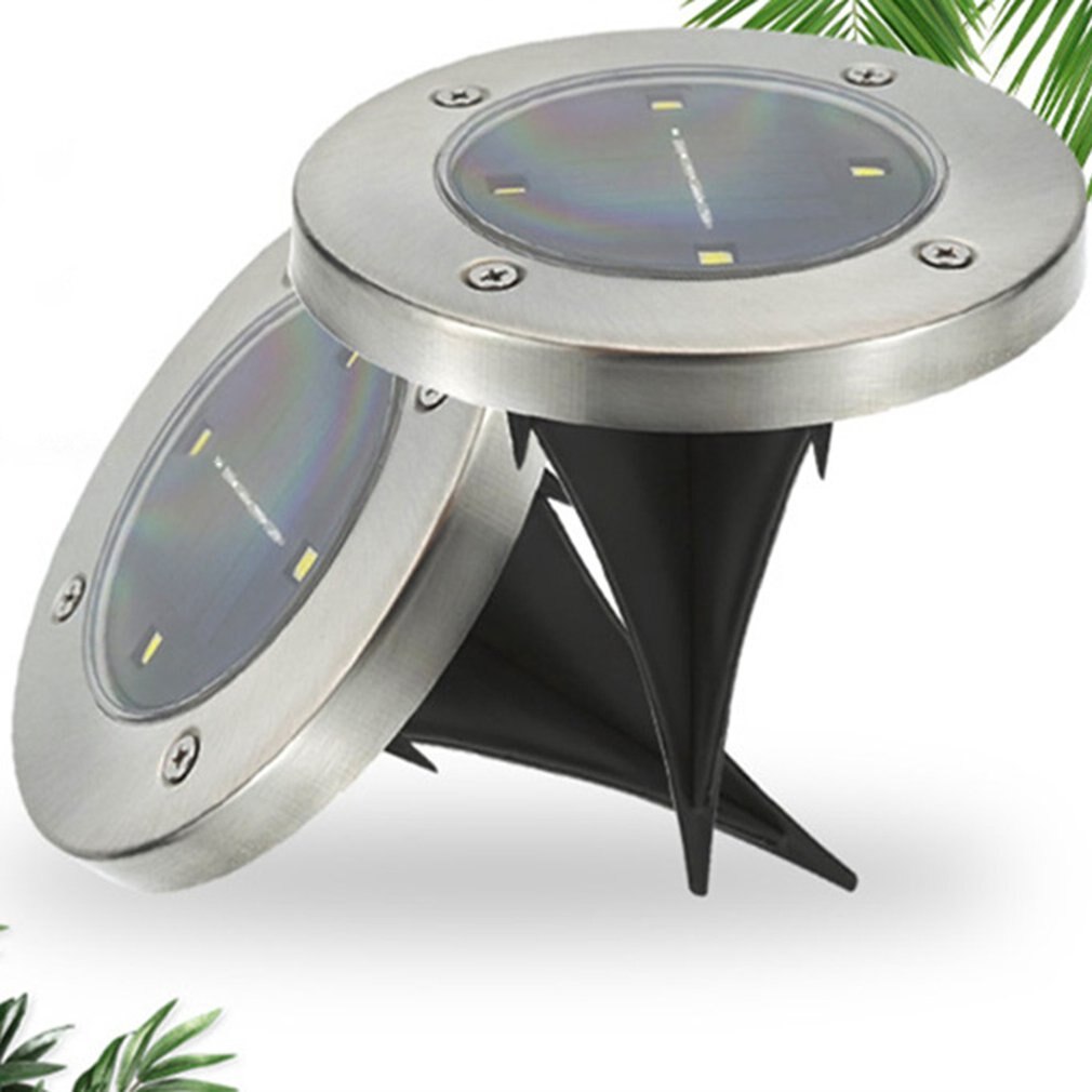 Foco solar de suelo para exteriores, iluminación LED empotrable de suelo para jardines y caminos con luz blanca cálida