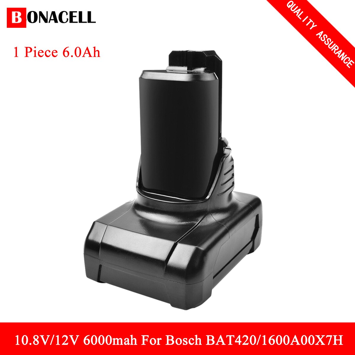 12V 6.0Ah Li-ion BAT420 Replacement Battery for Bosch BAT411 BAT412 BAT413 BAT414 10.8-Volt Max Battery Cordless Power Tools L50: 1 Pack 6000mAh