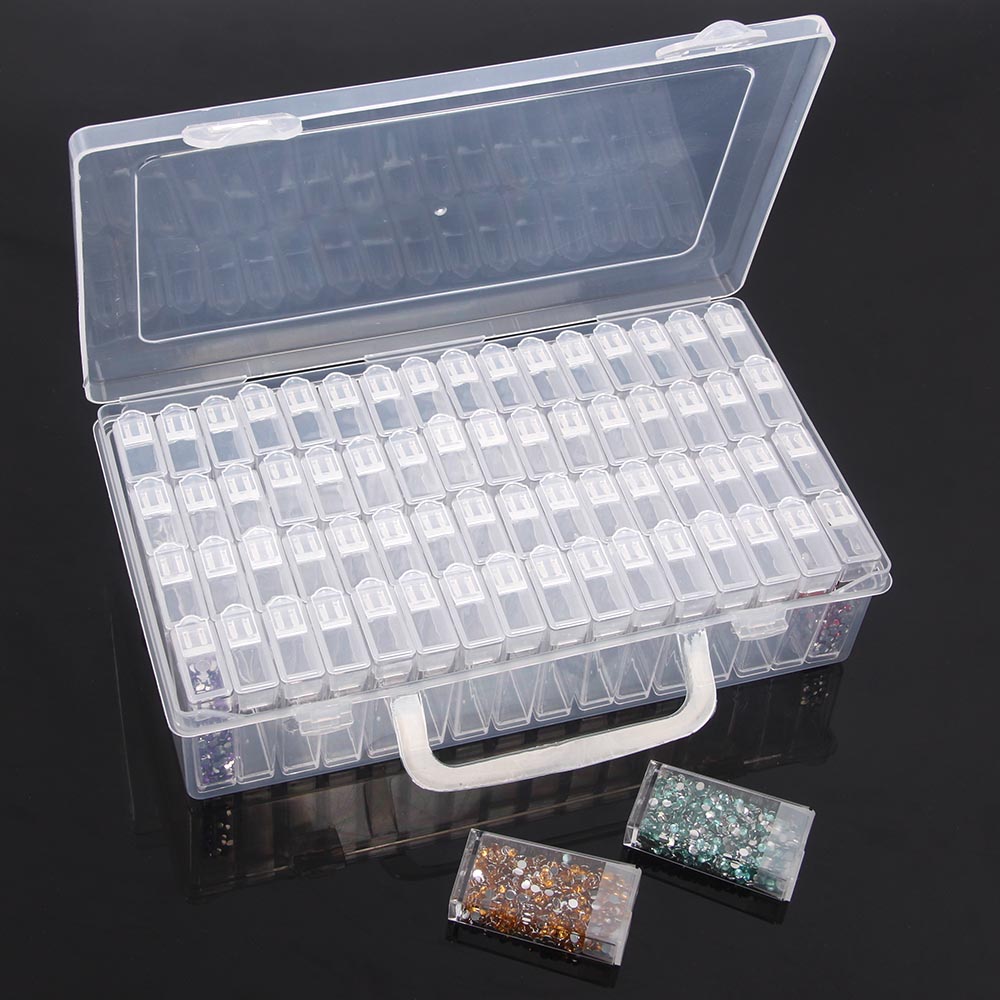 Boîte de rangement de perles de mosaïque de diamant, 56/64 grilles, conteneur de perles, pot, accessoires, outil, broderie de diamant, étui de rangement de pierre de Nail Art