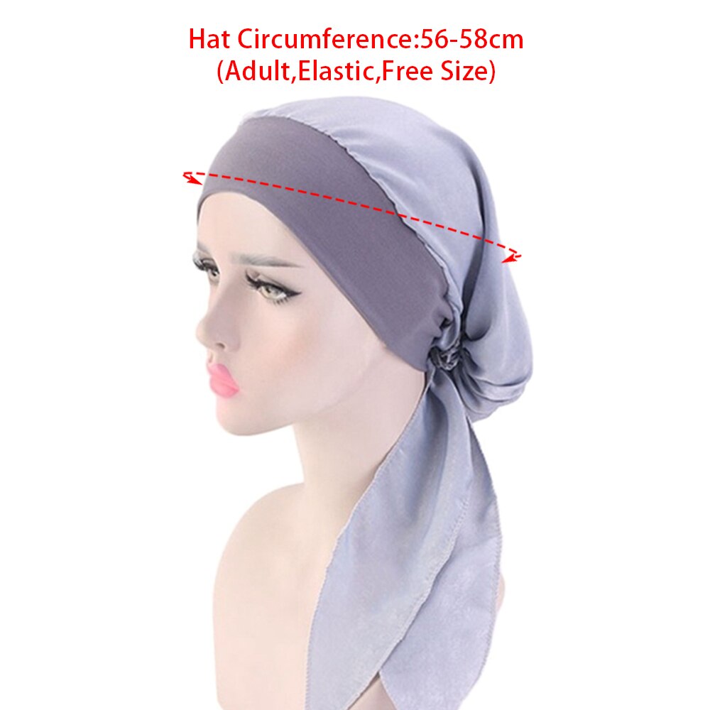 Elastische Verstelbare Hoofddoek Vrouwen Moslim Tulband Hijab Mode Print Pre-Gebonden Hoofddeksels Bandana