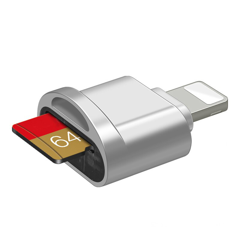 Mini-Mikro kartenleser Adapter für iOS 13 8-poliger Blitz kartenleser tf Speicher karten adapter Karten leser für iPhone 14 iPad iPod: WHITE