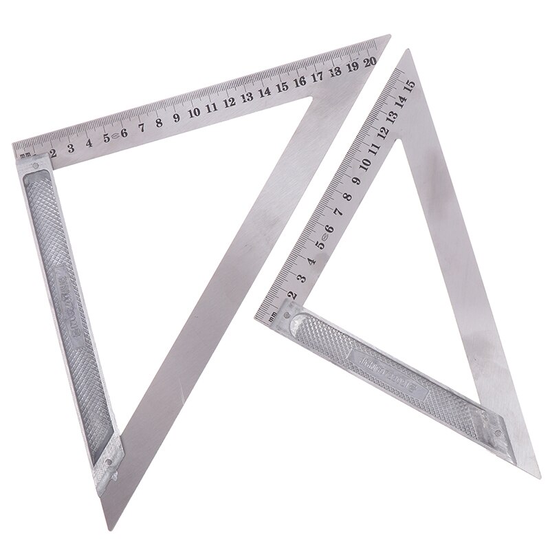 Triangle Ruler 90 Degrees 150/200mm Stainless Steel Horizontal Woodworking Speed Square Protractor Trammel Measuring Tool