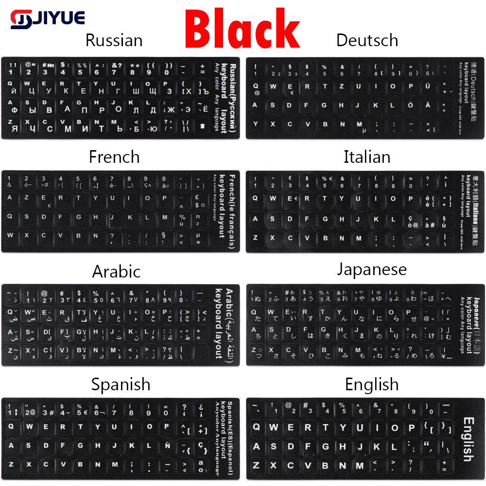 Mehrsprachige Tastaturaufkleber, Spanisch/Englisch/Russisch/Deutsch/Arabisch/Italienisch/Japanisch, Buchstabe, Ersatz für Laptop-PC