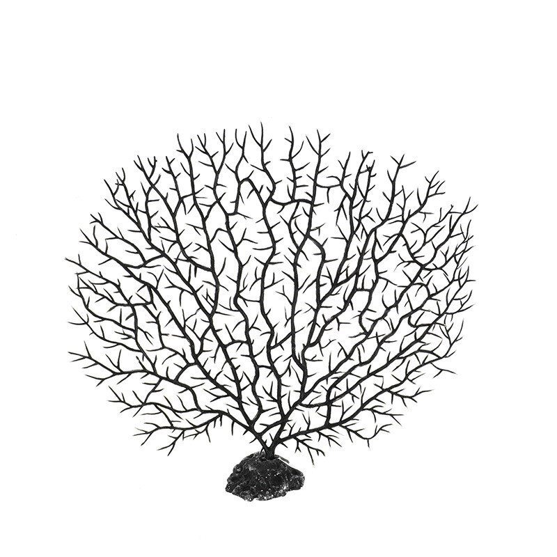 Underwater Artificial Coral Plant Ornament Aquatic Plant for Aquarium Fish Tank Landscape Decoration acuario: Black / 17x15cm