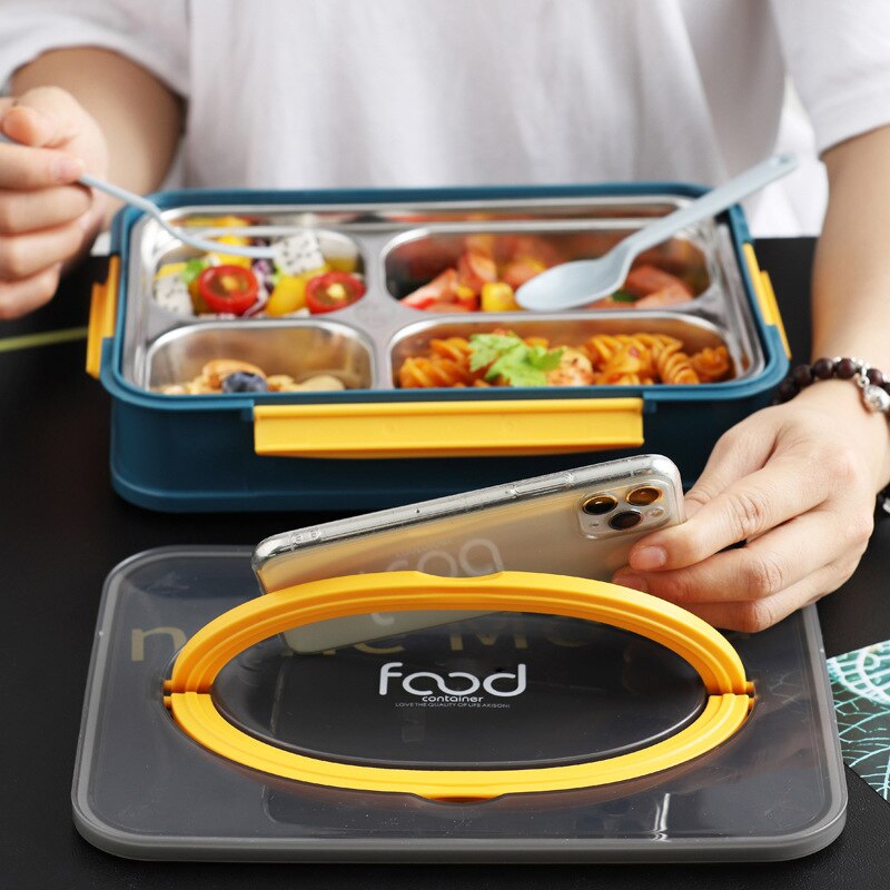 Stainless Steel lunch Box Portable Student Bento Box For Office Worker Fruit Salad Food Storage Container Microwave Tableware