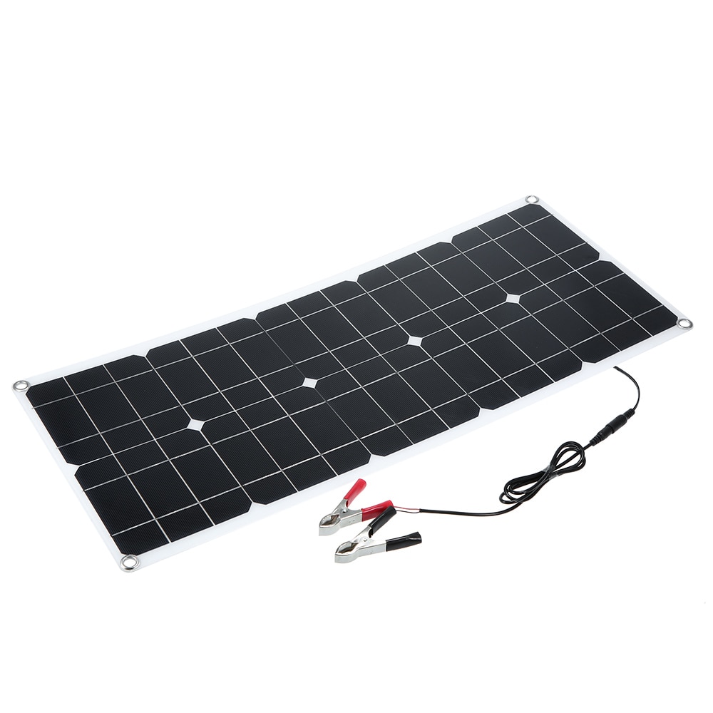 100W Draagbaar Zonnepaneel Oplader - Monokristallijn Met Dubbele USB Voor Auto, Boot En Camping