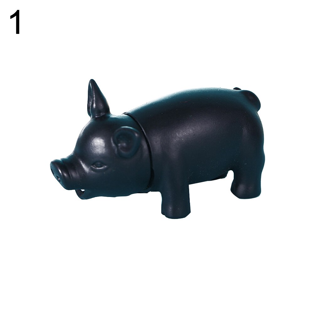 Funny Pig Squeeze Squeaky Sound Squeaker Adult Kids Vent Decompression Toy: Black