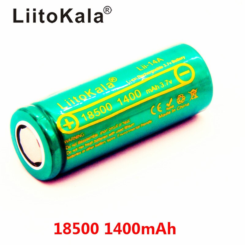 LiitoKala Lii-14A 18500 1400 rechargeable Battery 18500 battery 3.7V For lashlight Safe Li-Ion