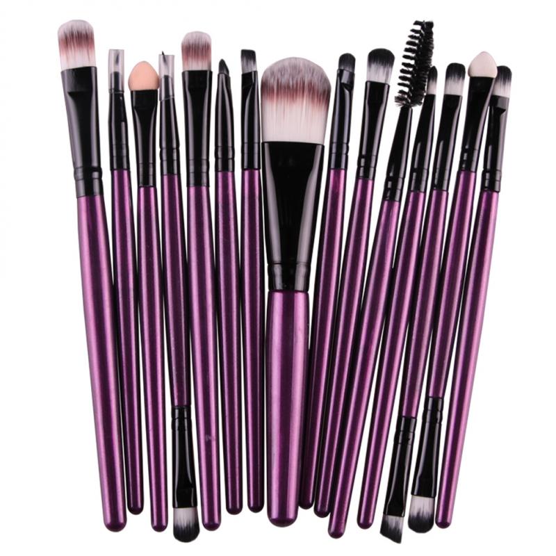15pc Makeup Brushes Soft Nylon Hair Cosmetic Tools Portable Powder Eye Shadow Foundation Blush Blending Beauty Tools косметика: 07