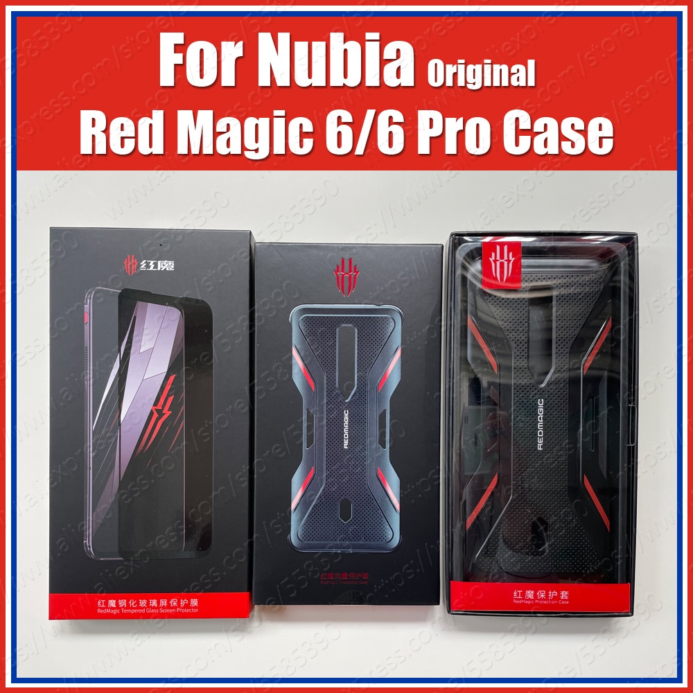 Originele Nubia Red Magic 6 Pro Handvat Beschermhoes Rode Magic 6 Gehard Glas Screen Bescherming Officiële Accessoires