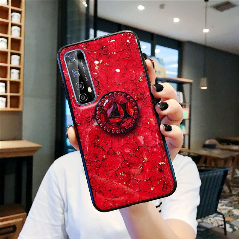 Voor Realme Narzo 20 Pro Zachte Tpu Rhinestone Stand Behuizing Realme Narzo20 Pro Cover