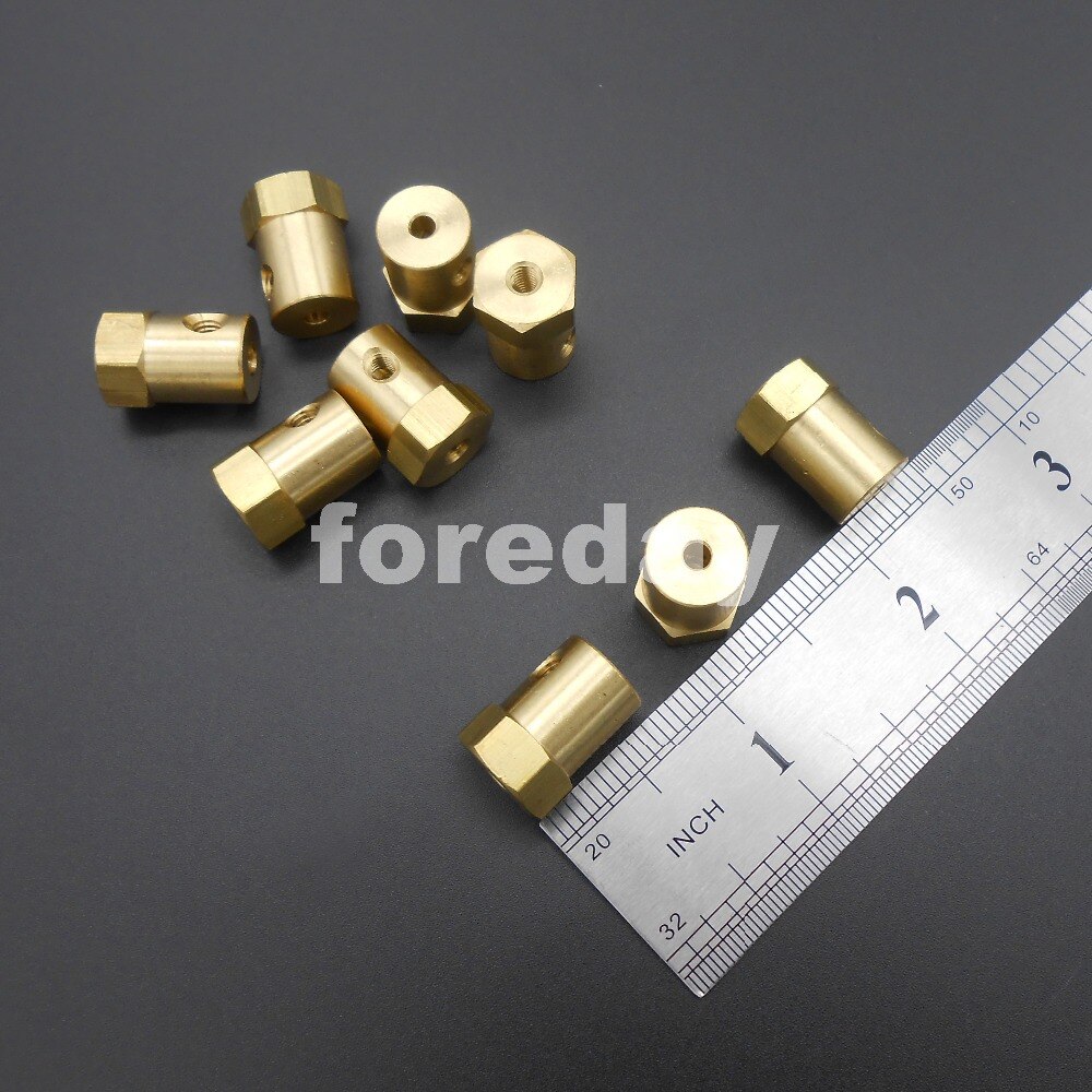 3PCS M3 3MM BRASS Material Wheel Shaft Motor Hexagonal hexagon HEX Total length 18mm Coupling Coupler +3 Spanner *FD249X3