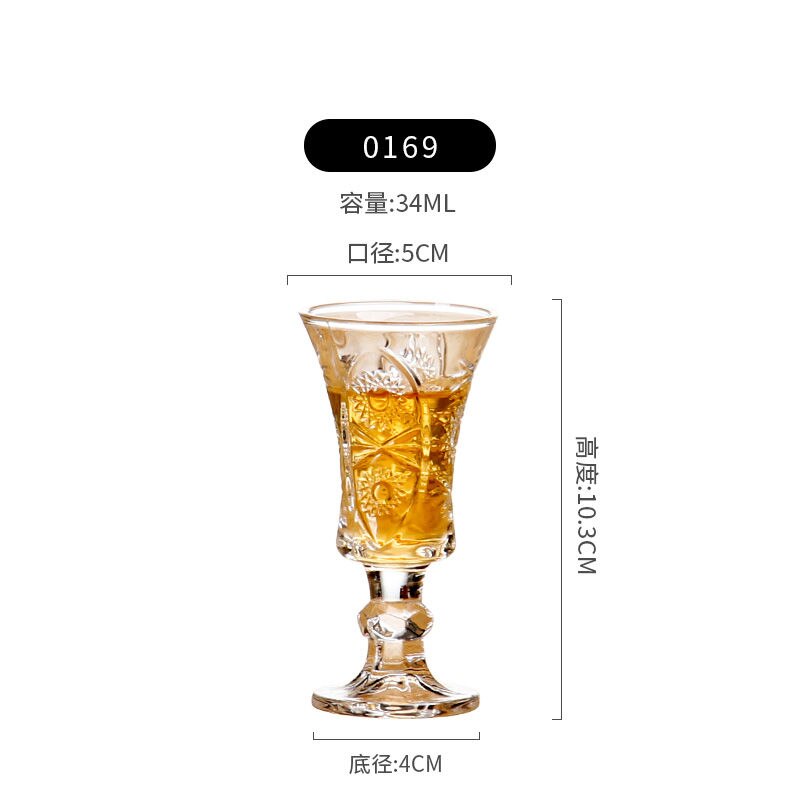 Vasos de cristal con grabado , Mini copas de copa de vino sin plomo para licor de Tequila, vasos de para casa, 40ml, 6 uds.