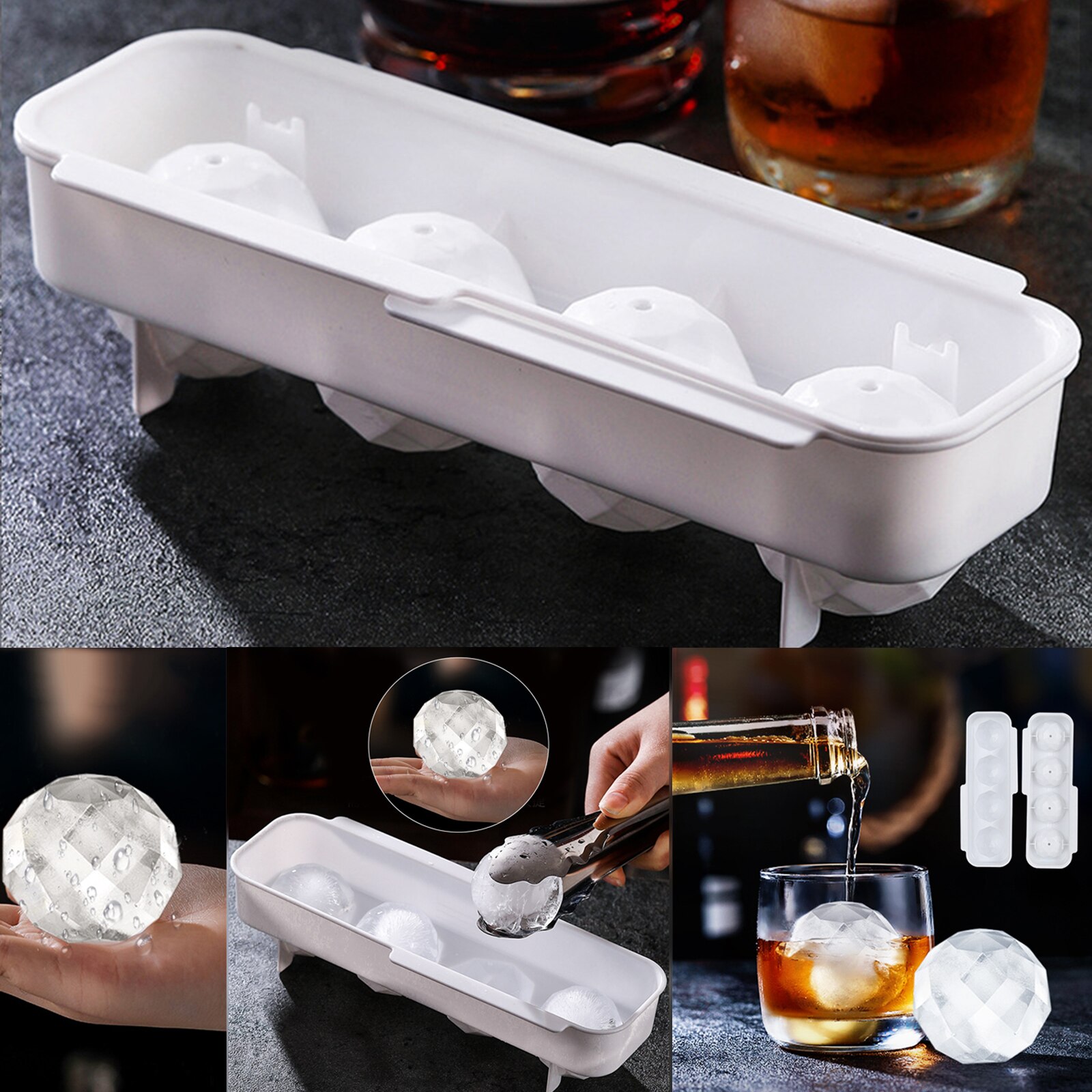 Ice Cube Mallen Sphere Ice Ball Maker Herbruikbare Stapelen Voor Whiskey