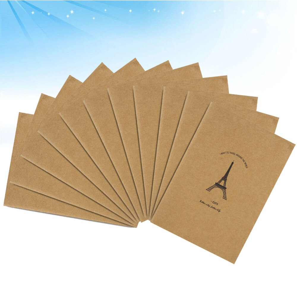 12 Pcs Kraft Paper Notebook Homework Notebook Student Exercise Book Soft Cover A5 Notebook (Random Pattern)