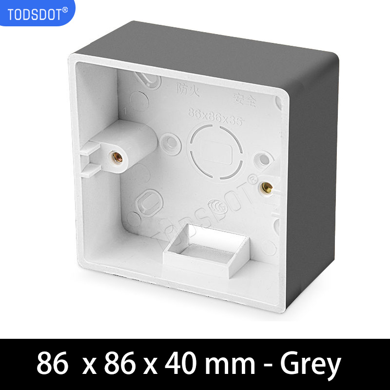 Switch Socket Box 4 Color 86 Type 35 | 40 | 50 mm, Premium Wall Surface Junction Box, On-Wall Mount White | Black | Grey | Gold: Gold