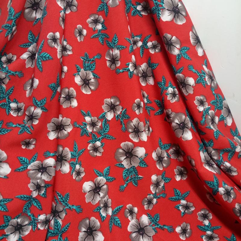 Chiffon stof op crêpe bedrukte chiffon bloemen bedrukt diy naaidoek materiaal chiffon jurk stof: 1