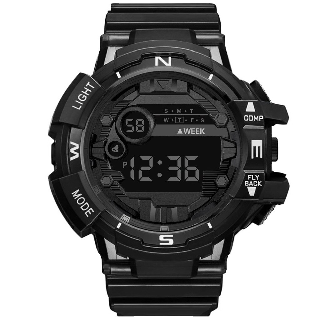Luxury Mens Digital LED Watch Date Sport Men Outdoor Electronic Watches Waterproof LED Digital Wrist Watch Clock Male Relogio: C