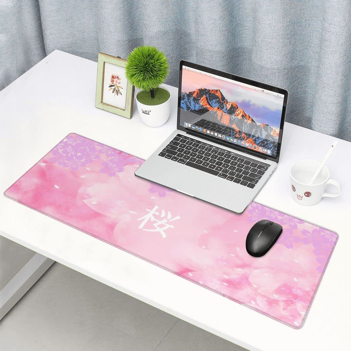 Japanese Pink Cherry Blossom Sakura Mouse Pad Gaming XL HD Home Mousepad XXL Soft Carpet Laptop Desktop Mouse Pad Mice Pad