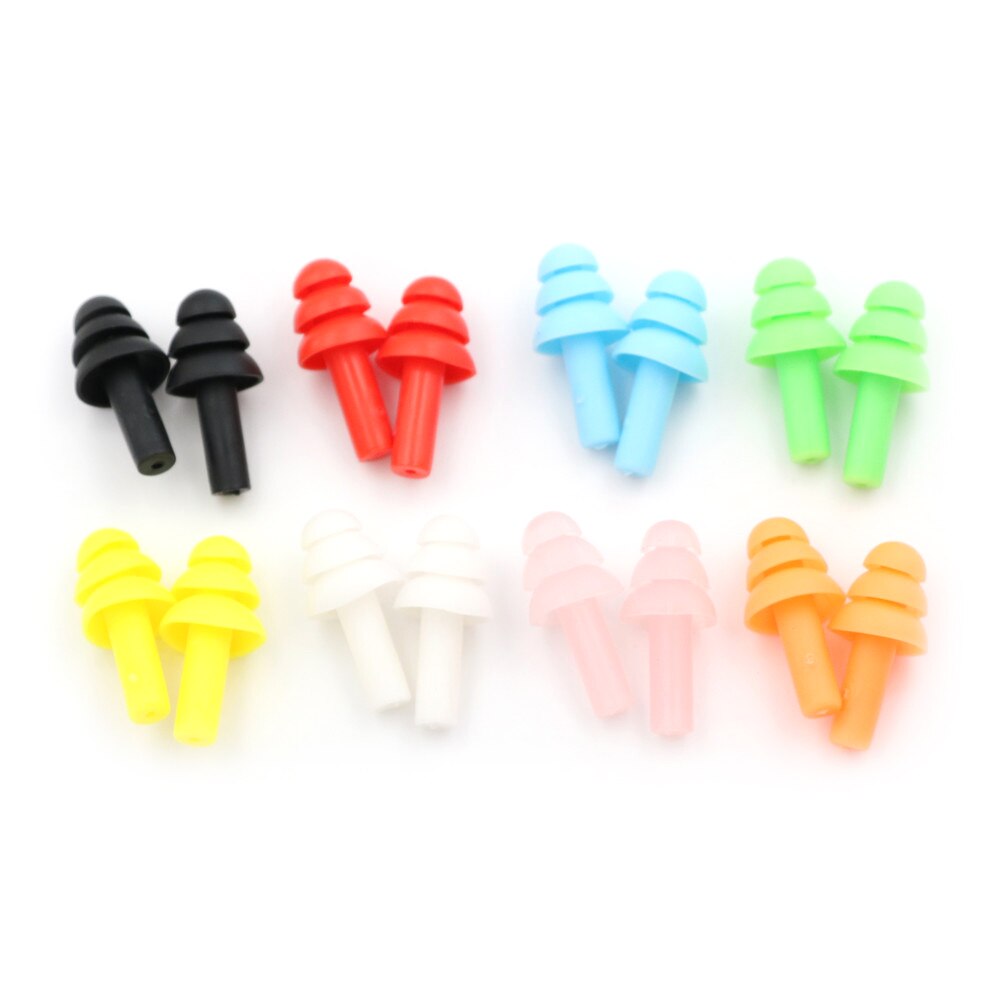 Tapones de silicona blanda para los oídos, para los oídos, para el estudio, para dormir, nadar, deportes acuáticos, cómodos, 10 pares: color randomly