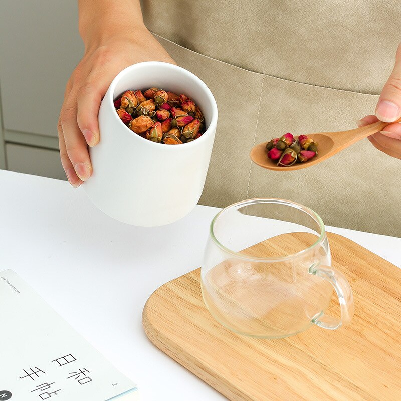 Tarro sellado de cerámica nórdico con tapa, recipientes de almacenamiento de granos variados de cocina, frasco de almacenamiento de alimentos, organizador de café y té