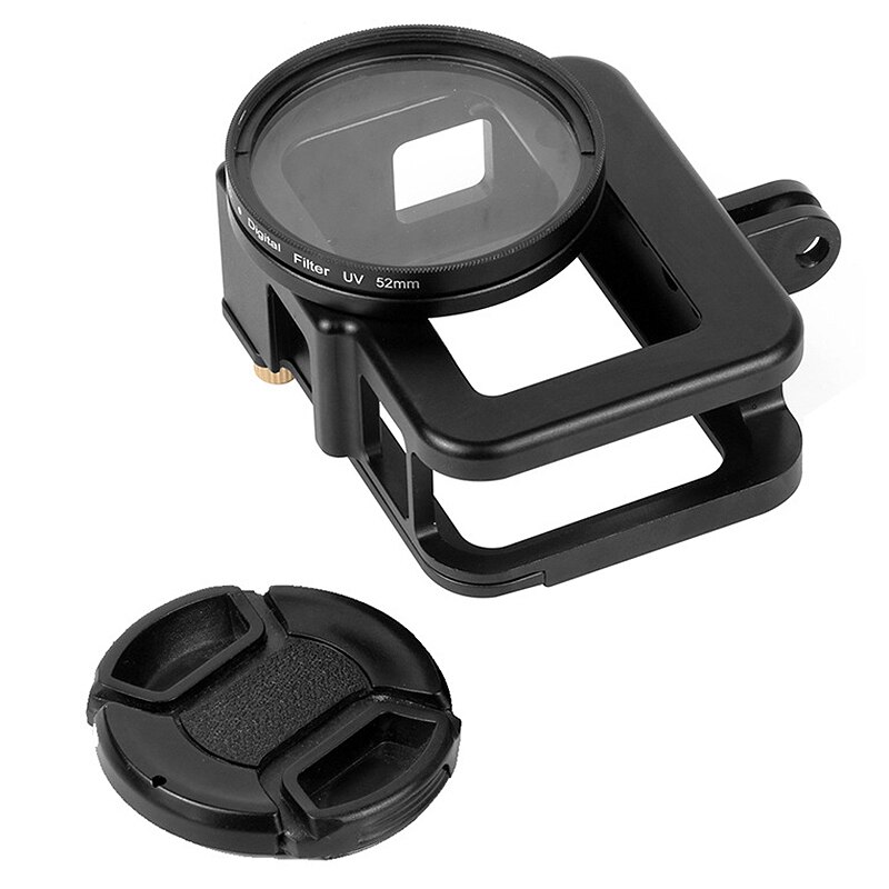 CNC Aluminum Alloy Housing Shell Case Protective Cage with Lens Cover & Filter & Filter Adapter for GoPro Hero 8