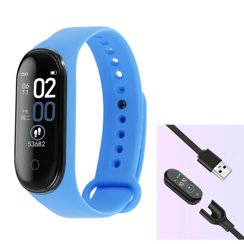 M4 blood pressure Monitor smartband Smart band fitness tracker sport smart band heart rate pedometer waterproof bracelet TSLM1: Purple