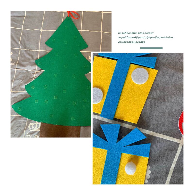Kids DIY Felt Christmas Tree with Ornaments Children Year for Christmas Door Wall Hanging Decoration