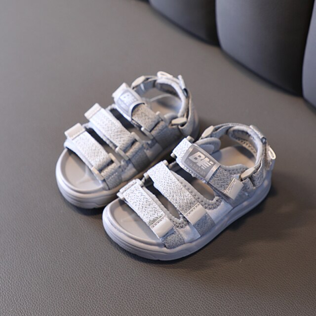 Sandali per bambini DIMI 2021 nuovi ragazzi ragazze scarpe estive moda suola morbida punta aperta scarpe da spiaggia per bambini T2141: Grigio / 25 (Insole 15.5CM)