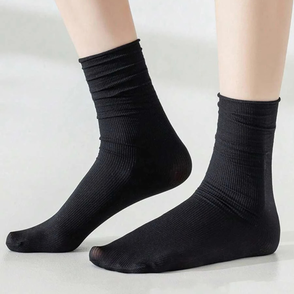 10 pares de calcetines de longitud media para mujer, calcetines informales transpirables, suaves, cómodos, ligeros, versátiles, a la , en blanco y negro, colores sólidos