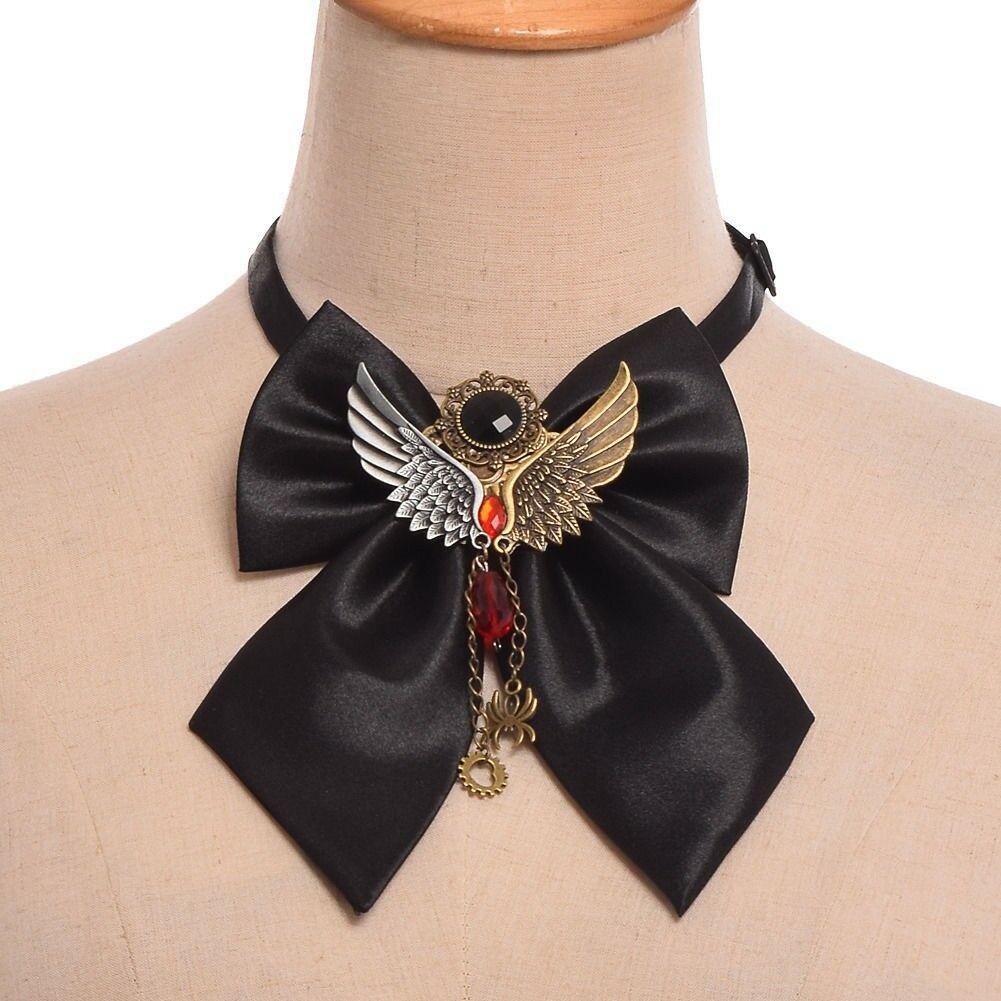 Nœud papillon Steampunk noir, accessoires de Costume, unisexe, Vintage victorien, cravate pour hommes: 8