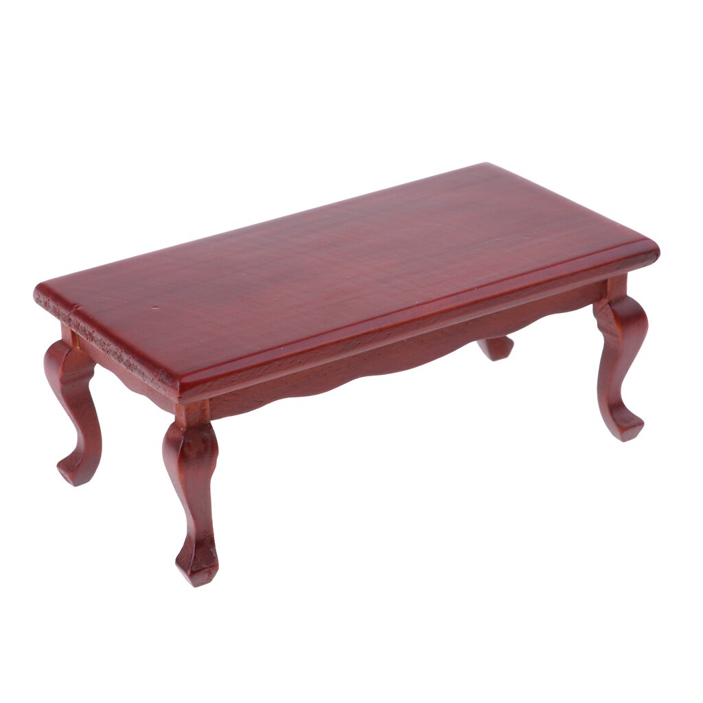 1/12 dockskåpsmöbler trä gavel bord miniatyr modell tillbehör annatto