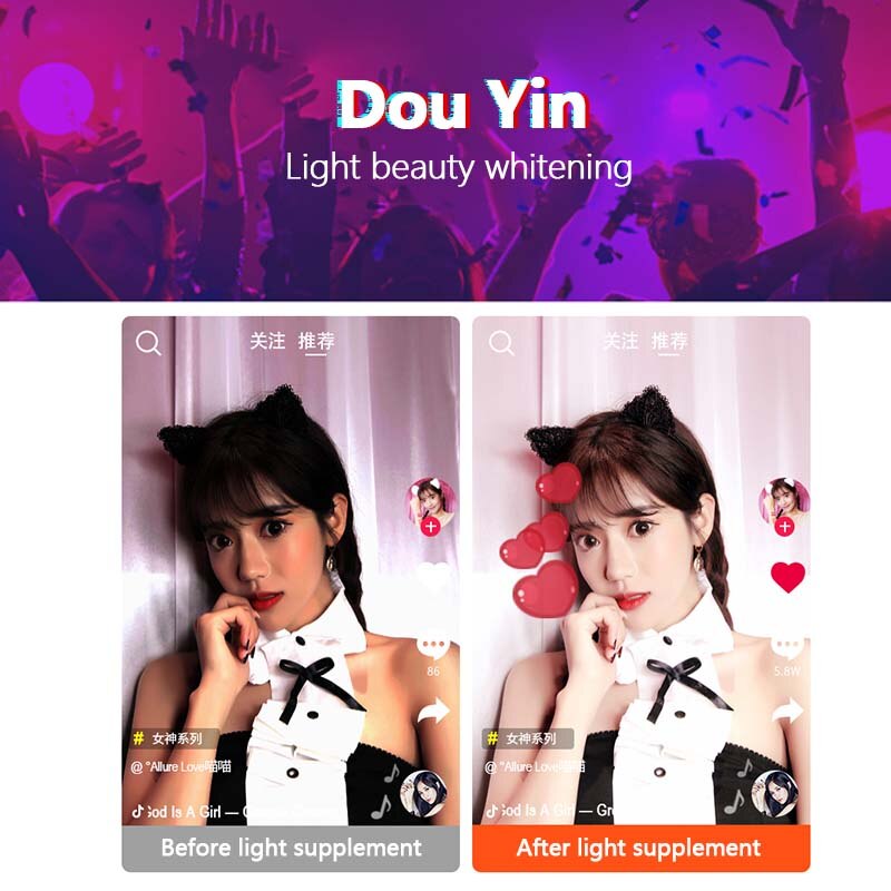 Mobiele Telefoon Led Selfie Ring Licht Draagbare Fotografie Clip Licht Schoonheid Vullen Lamp Voor Mobiele Telefoon Camera Oplaadbare