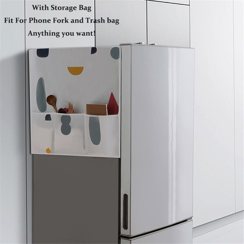 Vandtæt køleskabsdæksel mikrobølgedæksel med støv med opbevaringsposer vaskbar maskindæksel tilbehør til køleskab