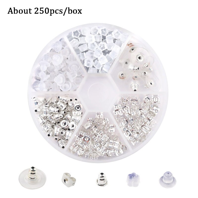 Jewelry Findings Set open jump rings Loose spacer beads Earring hooks Rubber Earring Backs for Jewelry Making DIY handicraft: 22